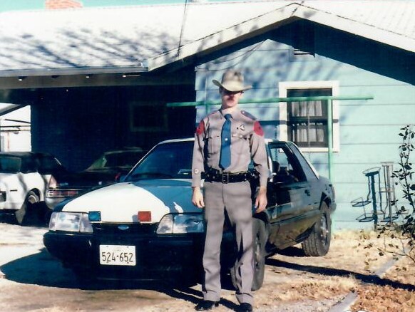 1987 Ford Mustang patrol car , nicknamed "Iron Pony II", driven by Ben H. English, Trooper for the Texas DPS. 