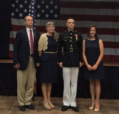Ben, Cathy, Levi & Rachel English at Levi's Winging Ceremony