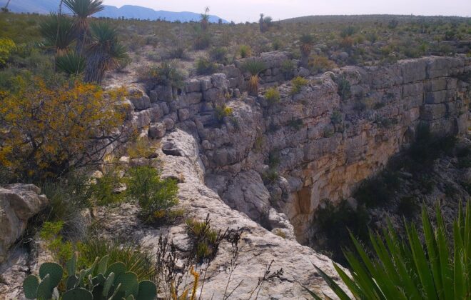 The head of Leupold Tinaja, west of the Deadhorse Mountains and somewhat south of Dagger Flat, Big Bend National Park