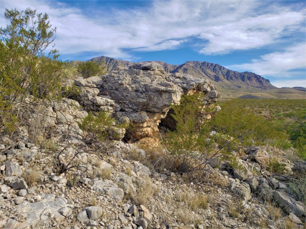 Rough rocks in the Rosillos Mountains in the Big Bend National Park.