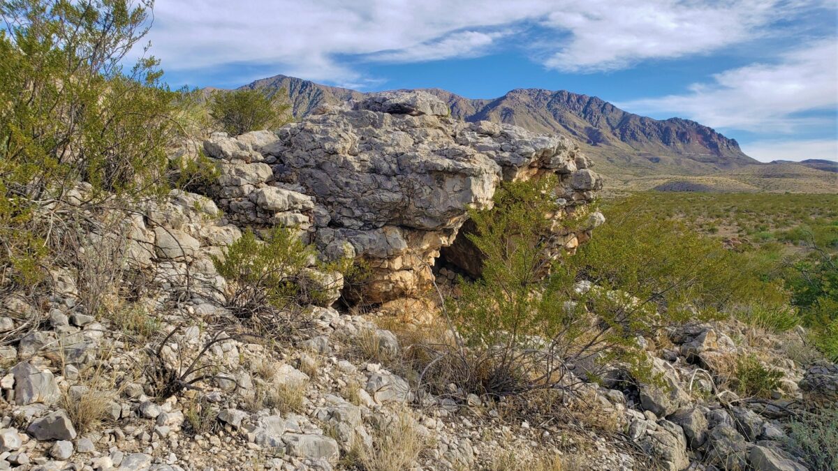 Rough rocks in the Rosillos Mountains in the Big Bend National Park.
