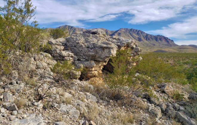 Rough rocks in the Rosillos Mountains in the Big Bend National Park.