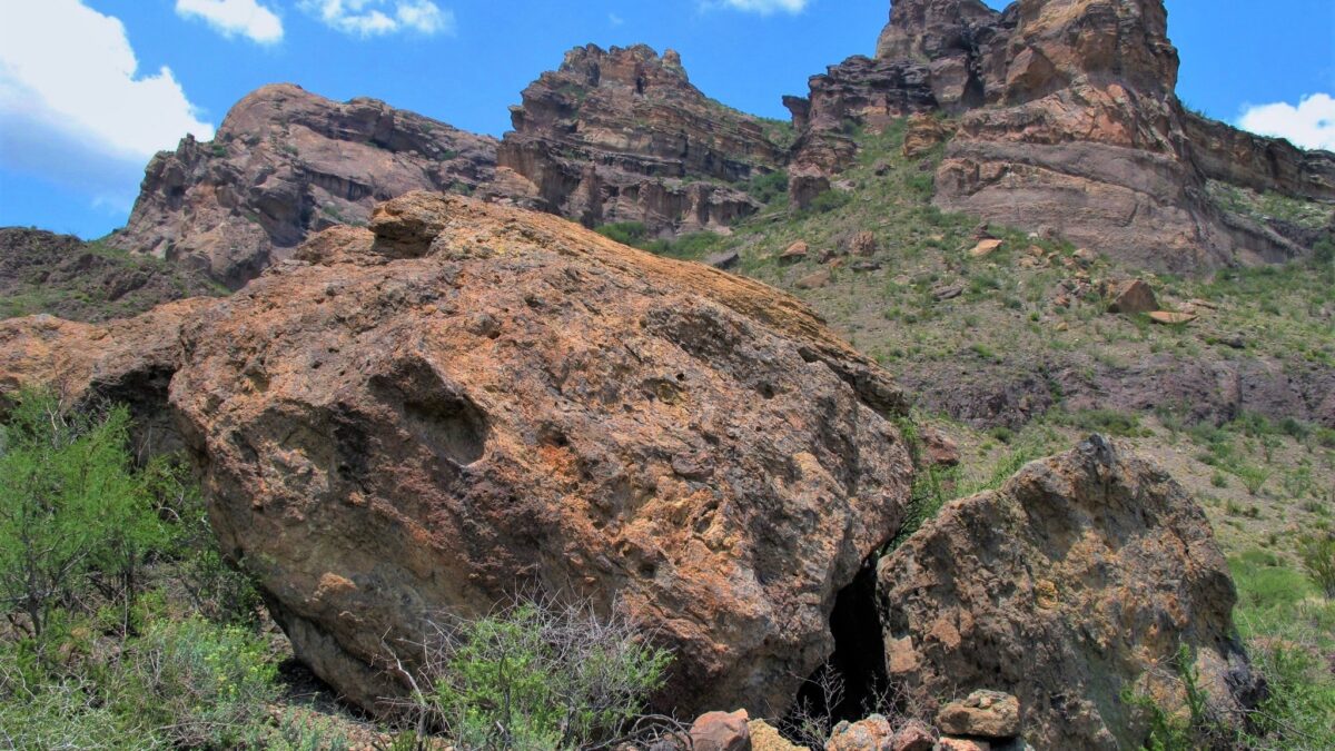 Rock shelter in Pine Canyon of Big Bend National Park
